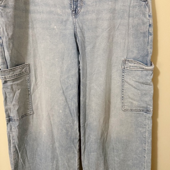 American Eagle Womens Super High Rise Baggy Wide Leg Jean Size 16 Denim - Picture 14 of 15